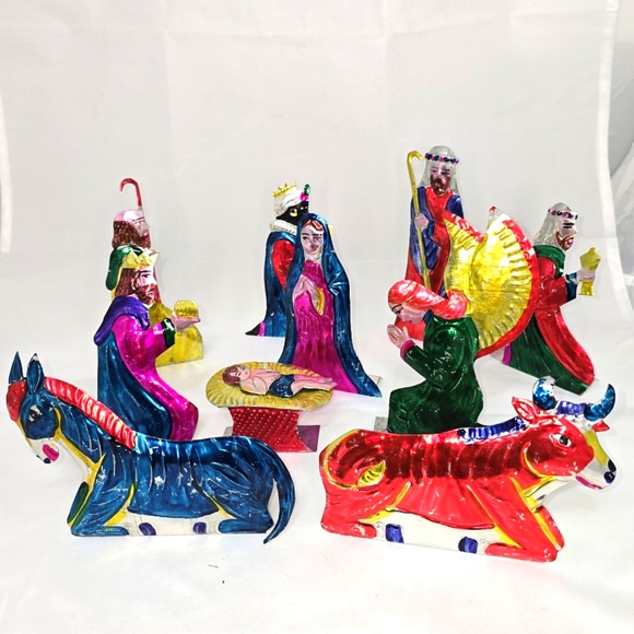 10pc Vintage Punched Tin Nativity *as is* - Picture 1 of 5